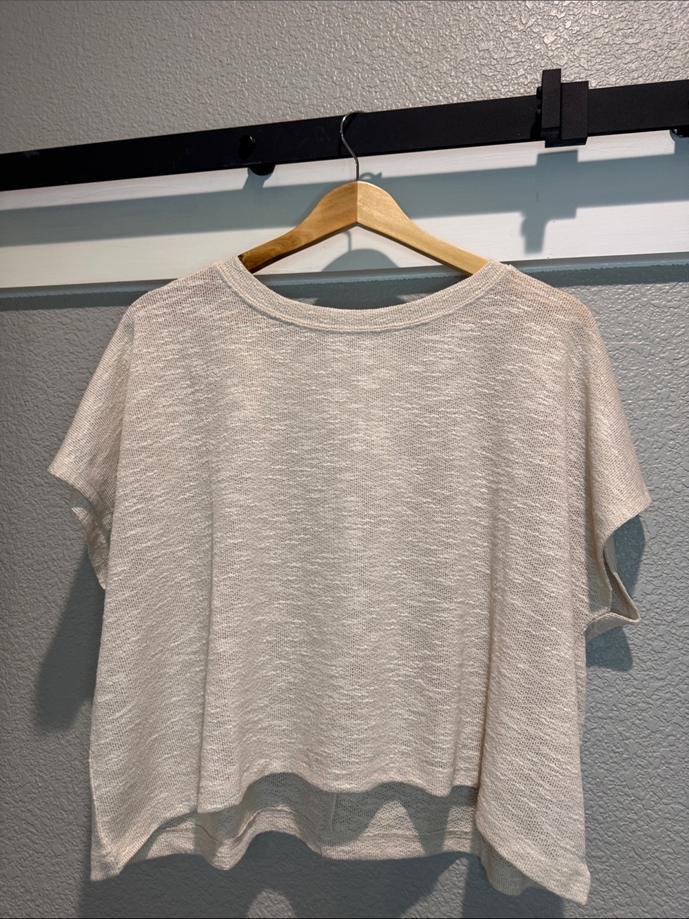 Zenana Outfitters Cream Short Sleeve Boxy Top